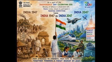 Painting Contest on India 1947 vs India 2047