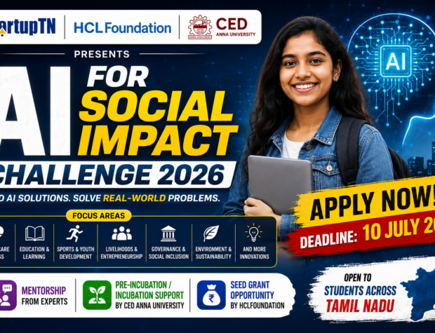 AI for Social Impact Challenge 2026 – StartupTN x HCLFoundation x CED Anna University