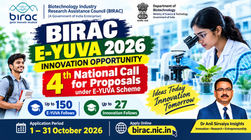 BIRAC E-YUVA & Innovation Fellowship 2026–27